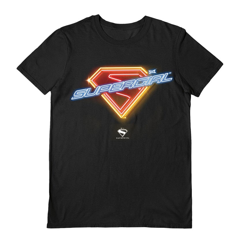 Supergirl Neon Logo hmv Exclusive Black Tee