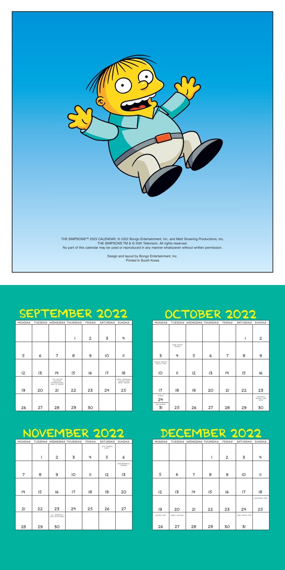 Simpsons 2023 Square Calendar Calendars Free shipping over £20