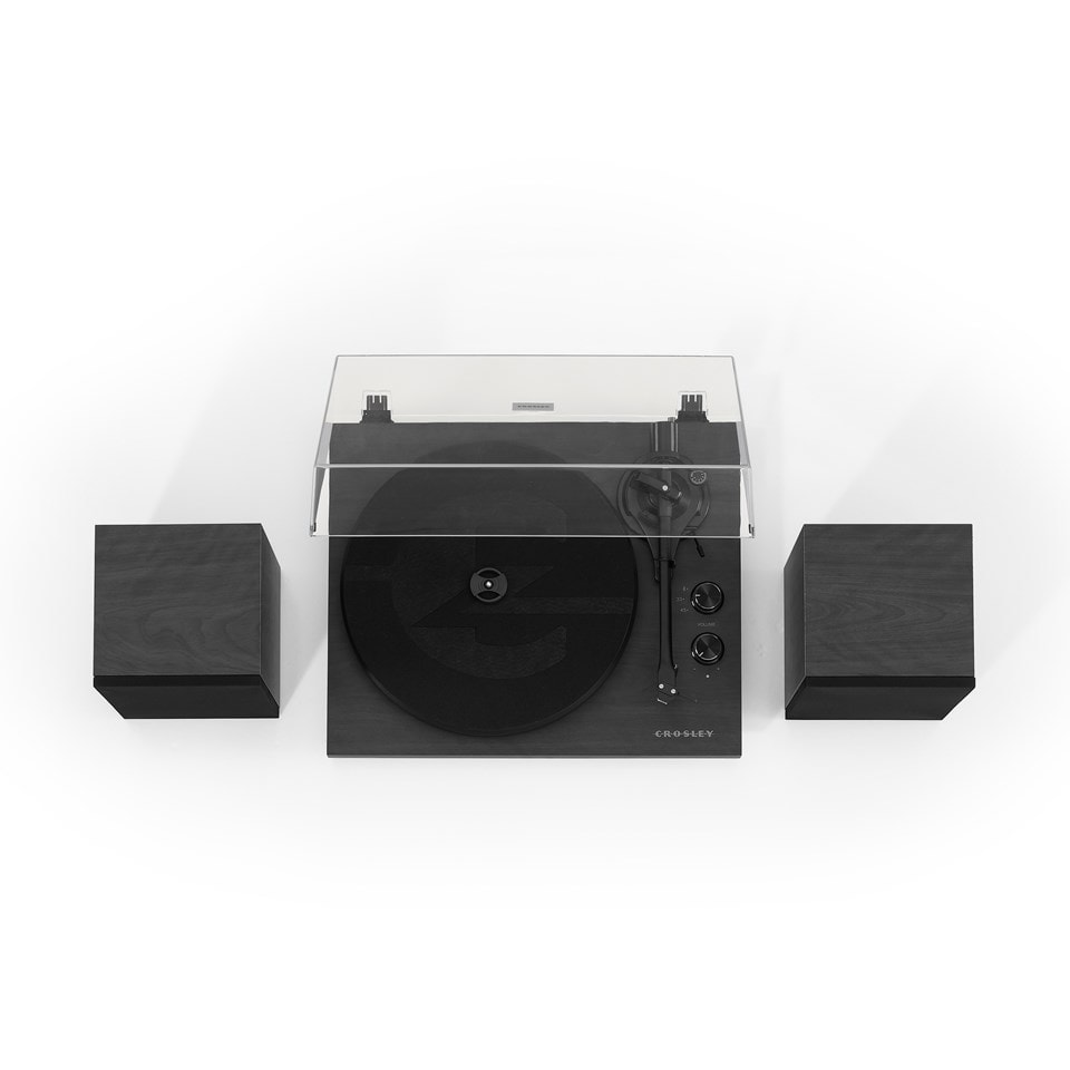 Crosley C62 Black Bluetooth Turntable & Speakers Turntables Free