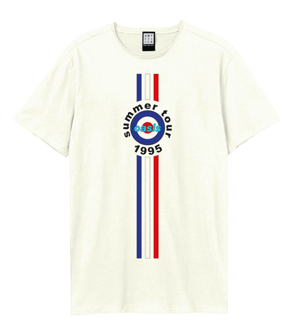 Oasis 1995 Tour Stripes Vintage White Tee | T-Shirt | Free shipping ...