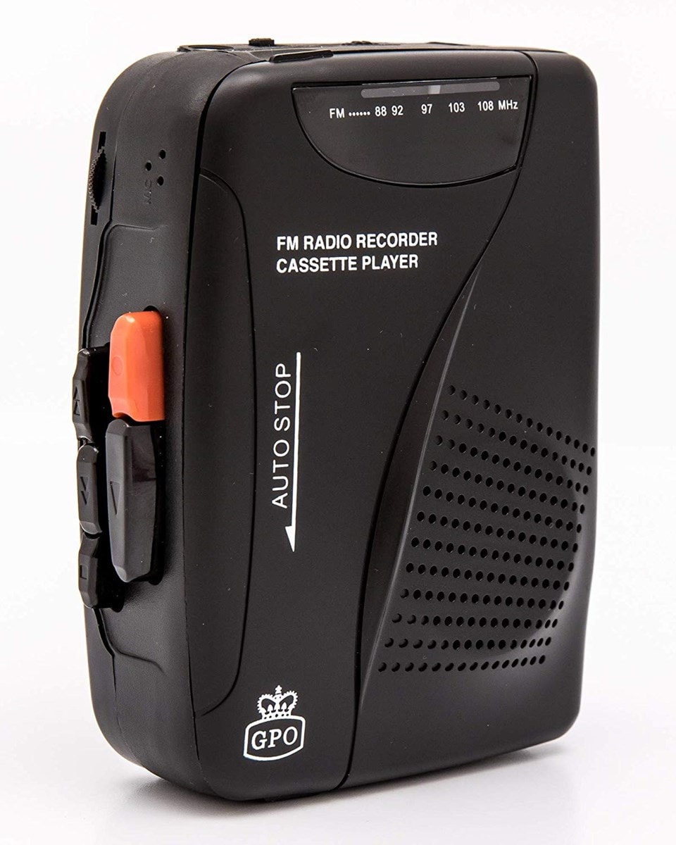 GPO Retro Black Portable Cassette Player Vinyl Accessories Free