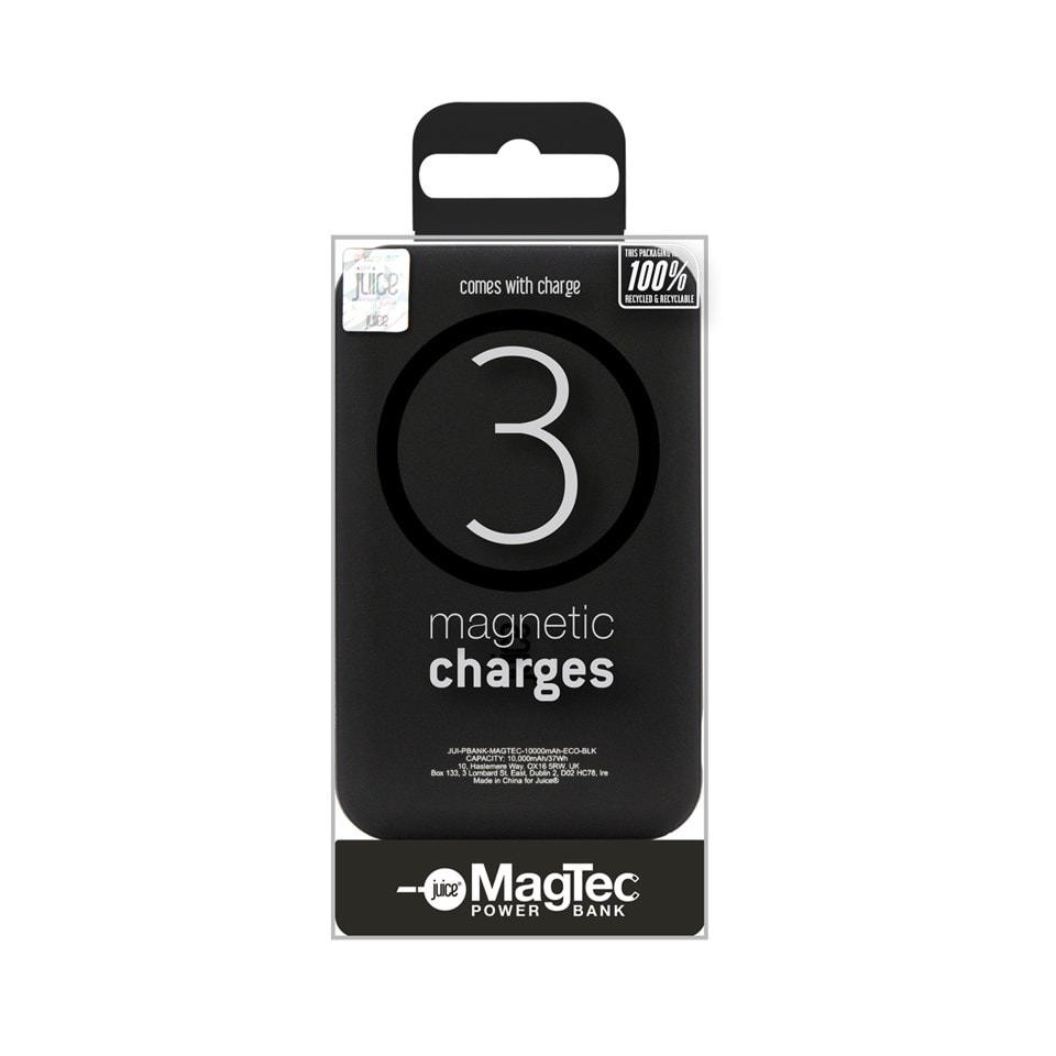 Juice Black 3 Charge Magtec 10000mAh Power Bank Technology