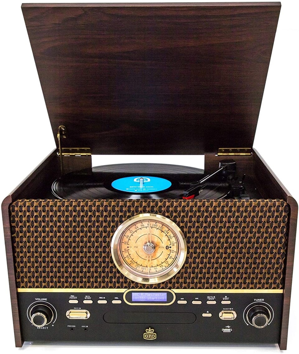 Record Player with CD and Dab Radio | GPO Chesterton Vinyl Turntable ...