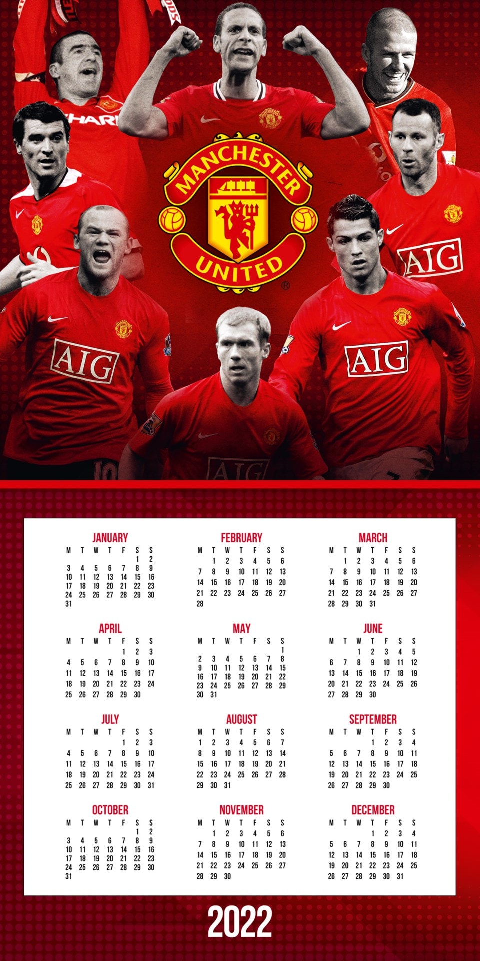 Manchester United FC 2022 Calendar & Diary Gift Box Calendars Free